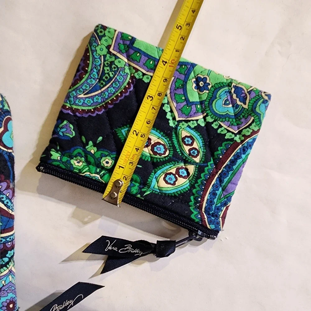 Vera Bradley Quilted Cosmetic‎ Travel Bag & Coin Purse Set Paisley Floral